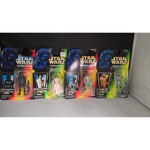 Vintage Star Wars Power‎ of the Force Action Figure Lot – 4 Carded Kenner 1996